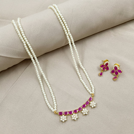 Classic Designer Single Line Pearl Set