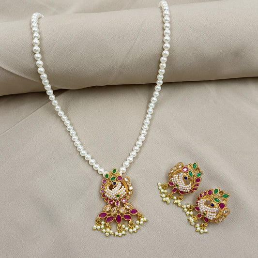 Stunning Designer Single Line Pearl Set