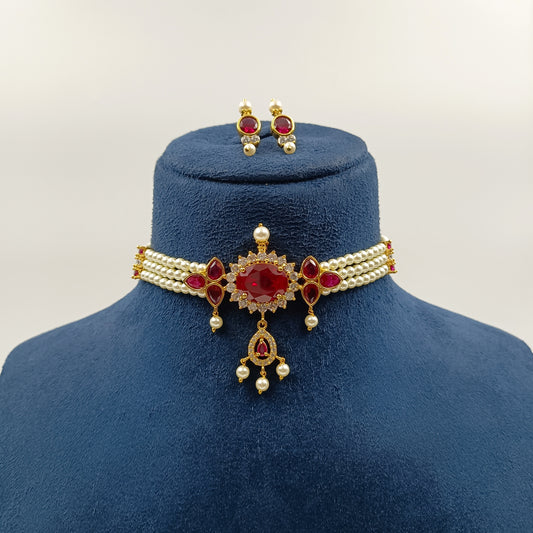 Glamorous Designer Pearl Choker Set