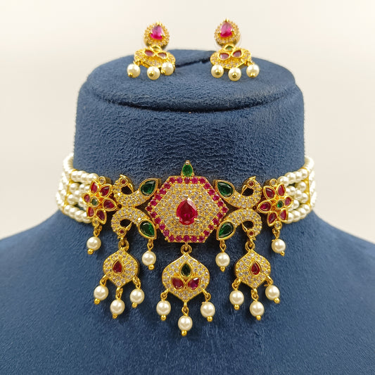 Adorablr Designer Pearl Choker Set