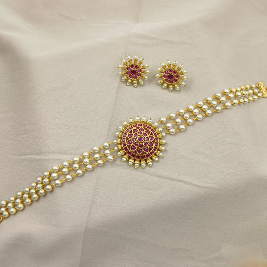 Elegant Designer Pearl Choker Set