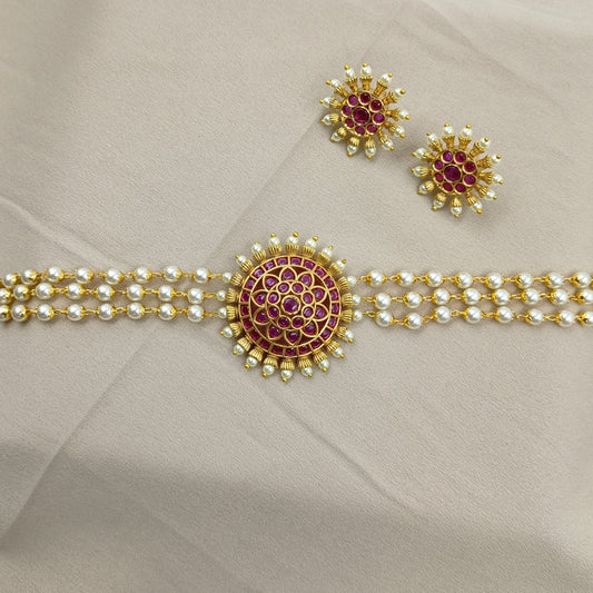 Elegant Designer Pearl Choker Set