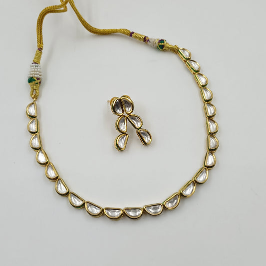 Enthrall Designer Single Line Kundan Set