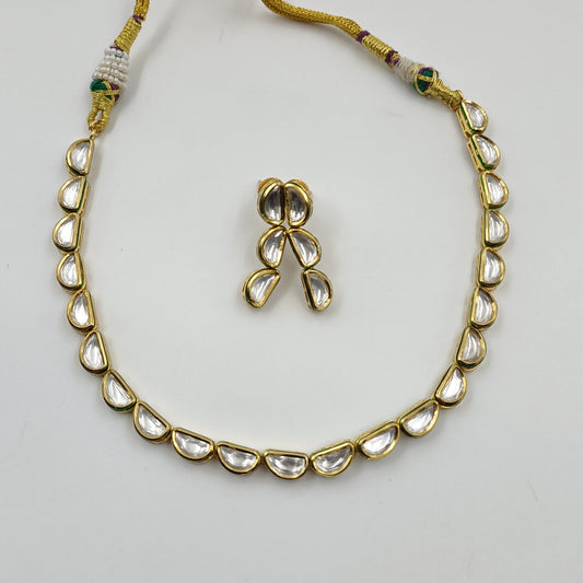 Enthrall Designer Single Line Kundan Set