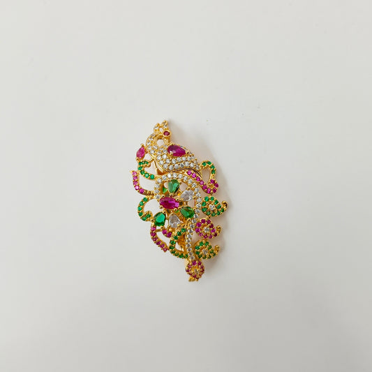 Blissful peacock Designer Sari Pin