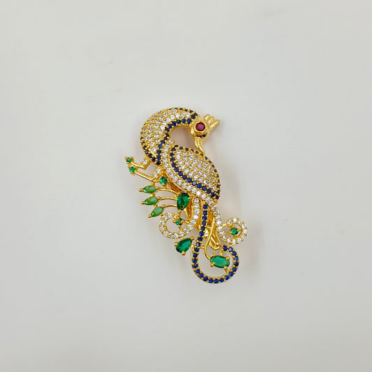 Captivating Peacock Designer Sari Pin