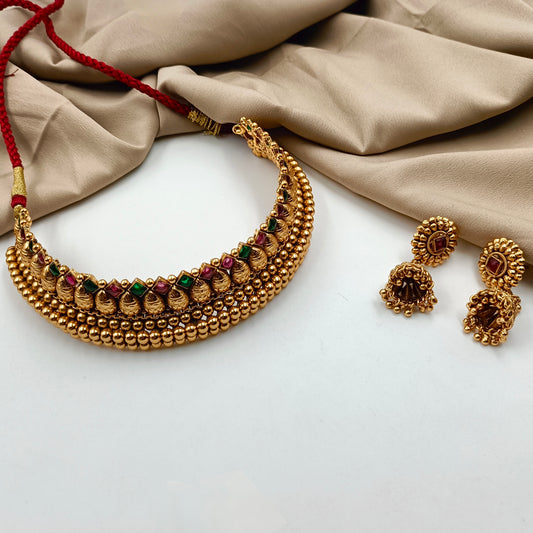 Artistic Designer Temple Choker Set