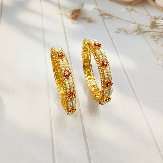 Divine Designer Trendy Pearls Bangles