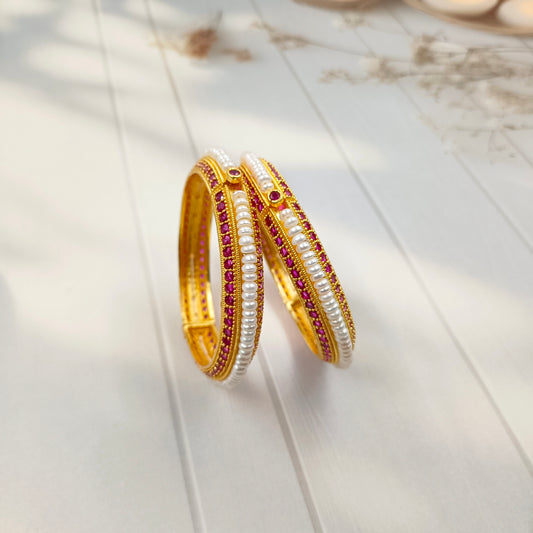 Ravishing Designer Fresh water Pearls Bangles