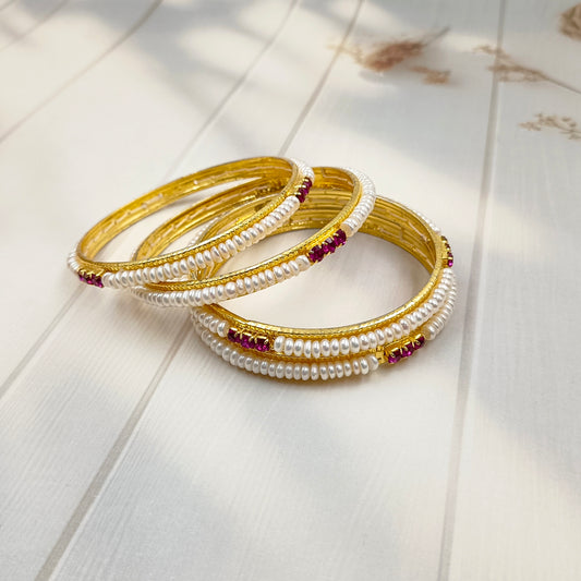 Impressive Designer Fresh Water Pearls Bangles