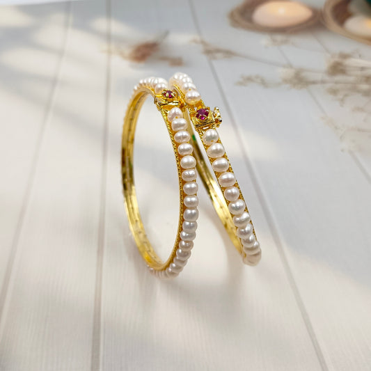 Dainty Designer Fresh Water Pearls Bangles