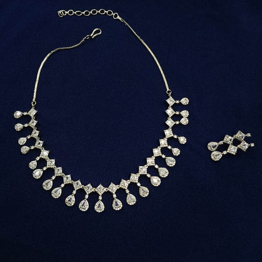 Captivating Designer Trendy AD Necklace Set