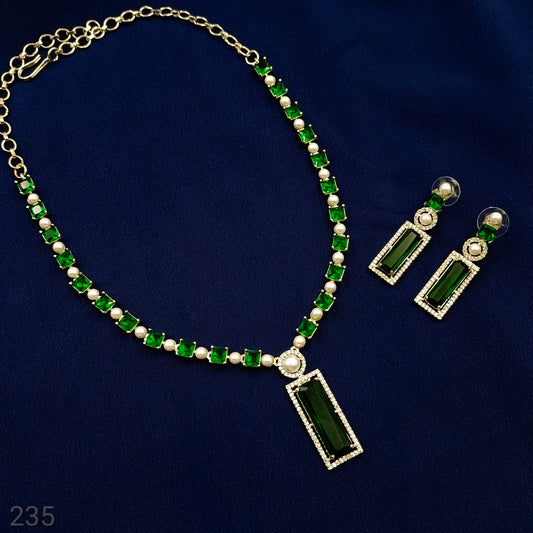 Divine Designer Trendy AD Necklace Set