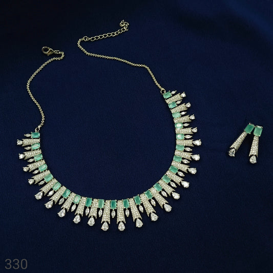 Decorous Designer Trendy AD Necklace Set
