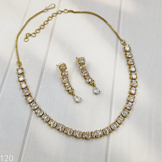 Exquisite Designer Trendy AD Necklace Set