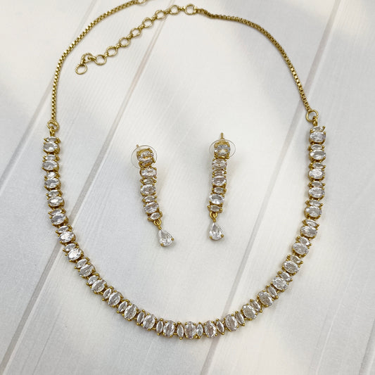 Exquisite Designer Trendy AD Necklace Set