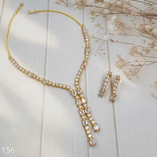 Gleaming Designer Trendy AD Necklace Set