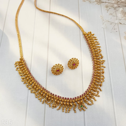 Dazzling Designer Temple Long Set