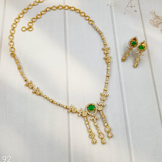 Luminous Designer Trendy CZ Necklace Set