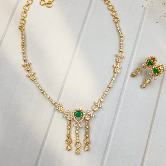 Luminous Designer Trendy CZ Necklace Set