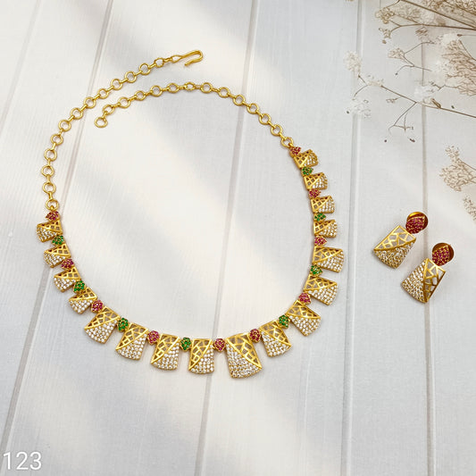Marvellous Designer Trendy AD Necklace Set