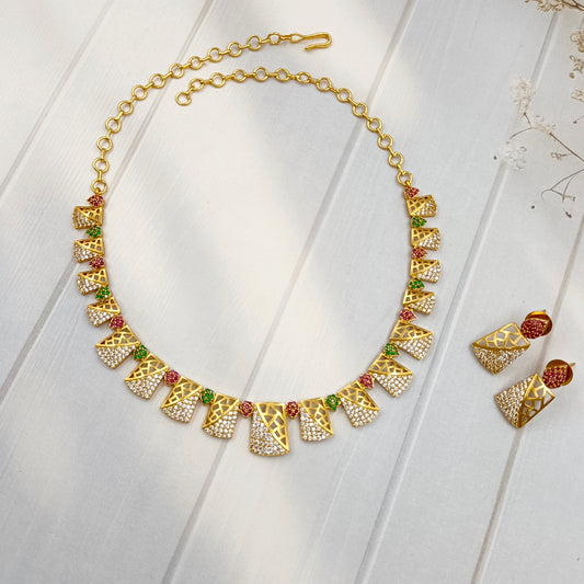 Marvellous Designer Trendy AD Necklace Set
