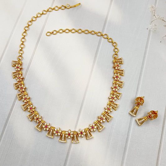 Luminous Designer Trendy AD Necklace Set