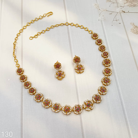 Decorous Designer Trendy AD Necklace Set