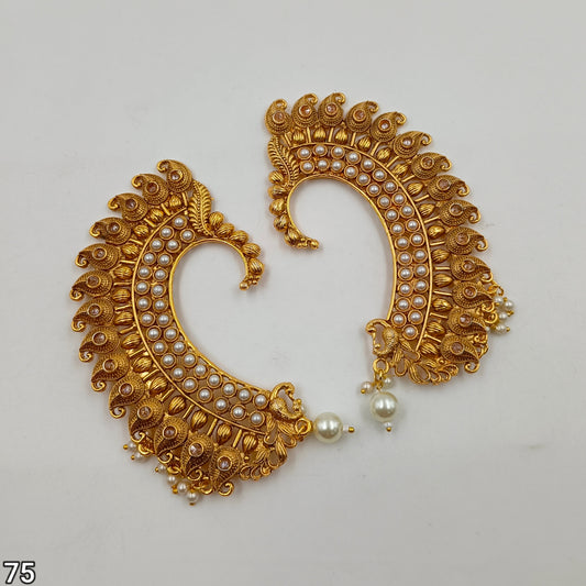 Traditional Pearl & Floral Ear Cuff