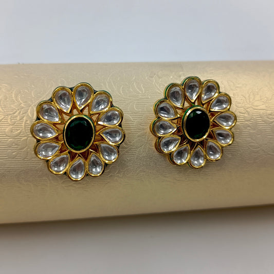 Elegant  Green Stone Kundan Tops