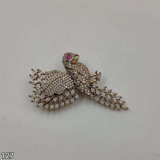 Elegant Parrot Design Saree Pin