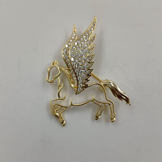 Elegant Flying Horse Saree Pin