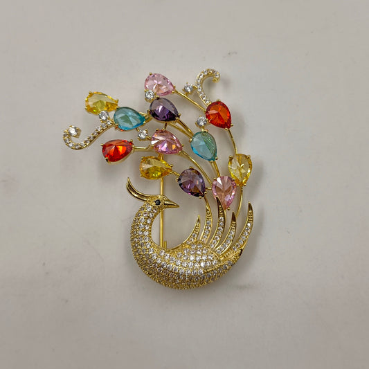 Elegant Peacock Design Saree Pin
