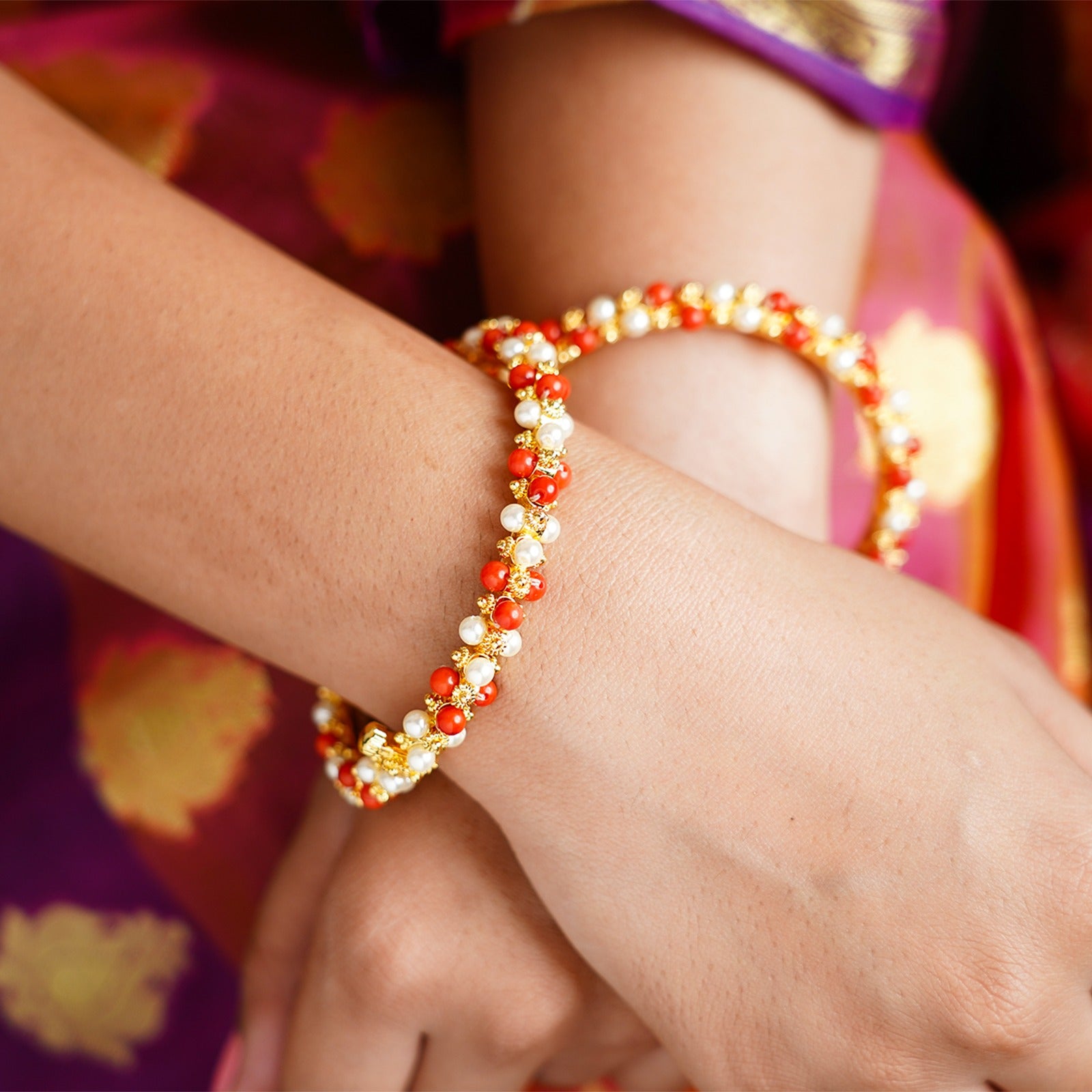 Pearl Corel Bangles Shree Radhe Pearls