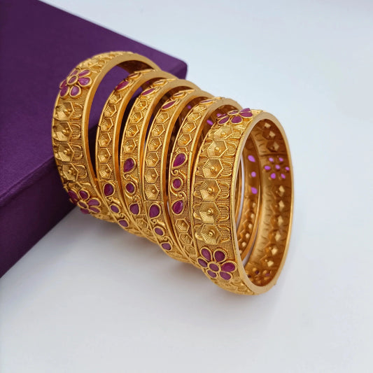 Phoolzadi Attractive Gold Plated Bangles Set