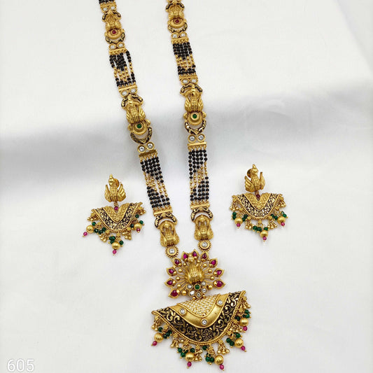 Glossy Peacock Designer Long Mangalsutra