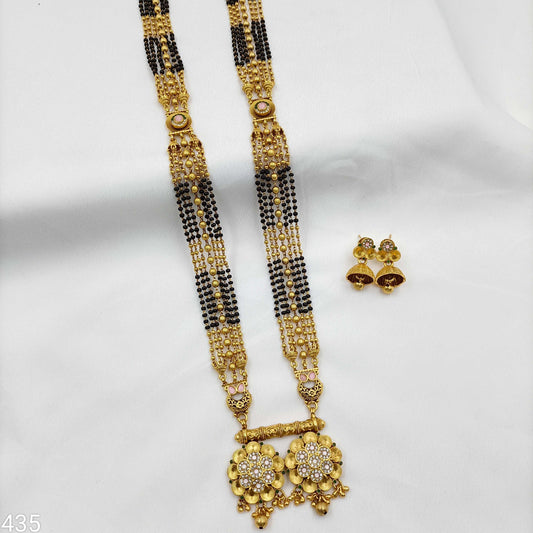 Appealing Floret Designer Rajwadi Long Mangalsutra