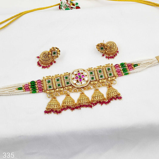 Unique Designer Colourful Pearl Choker Set