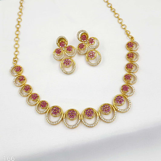 Round Floret Designer Short Necklace Set