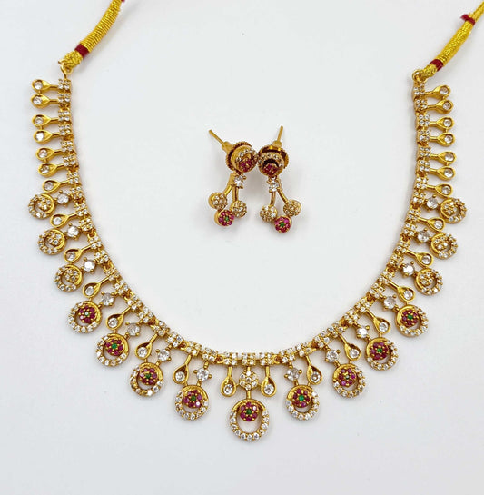 Delicate Designer Rajwadi Necklace Set