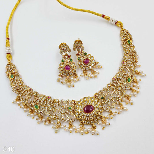 Elephant Designer Rajwadi Short Necklace