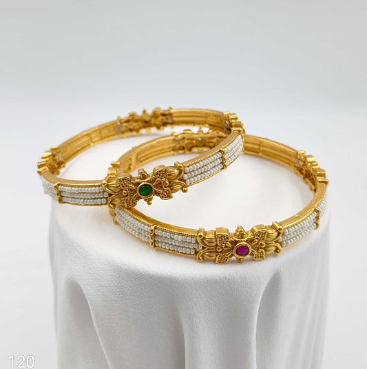 Floret Designer Pearls Studded Fancy Bangles