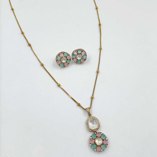 Radiant Flower Designer Chain Pendent Set