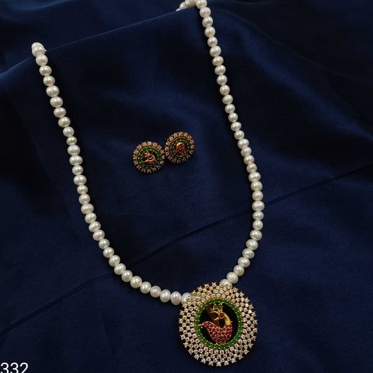 Beautiful Peacock Designer Fresh Water Pearl Set