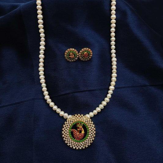 Beautiful Peacock Designer Fresh Water Pearl Set