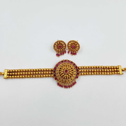 Precious Floret Designer Temple Choker Set