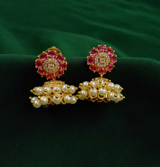 Massive Floret Designer Pearls Jhumka