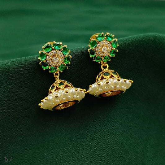 Luminous Pearls Designer Jhumka