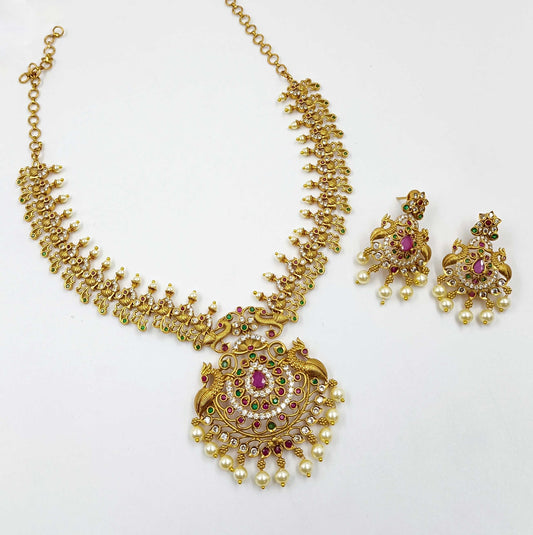 Classy Peacock Designer Trendy Necklace Set