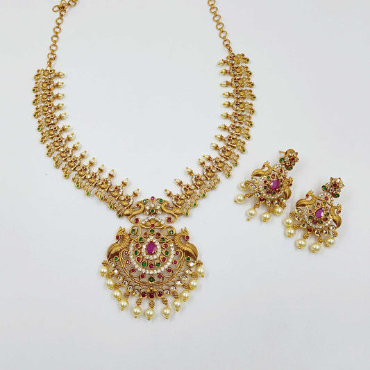 Classy Peacock Designer Trendy Necklace Set